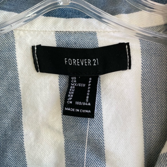 Forever 21 Striped Jean Jacket // New with Tags NWT - Picture 4 of 5